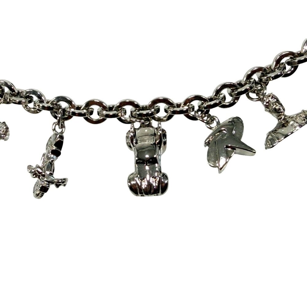 Official DC Batman Comics Themed Heavy 8 Charm Silver Tone Chain Bracelet 8" - Picture 3 of 6